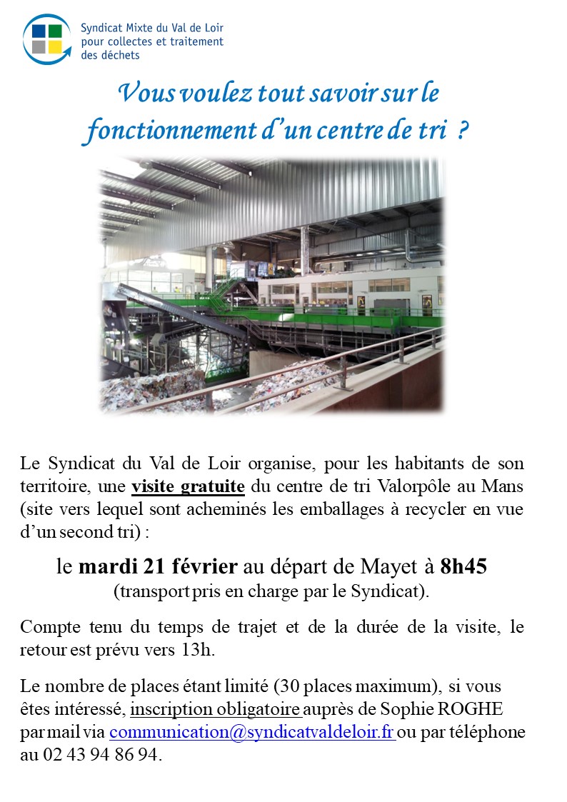 Visite du centre de tri Valorpôle du Mans