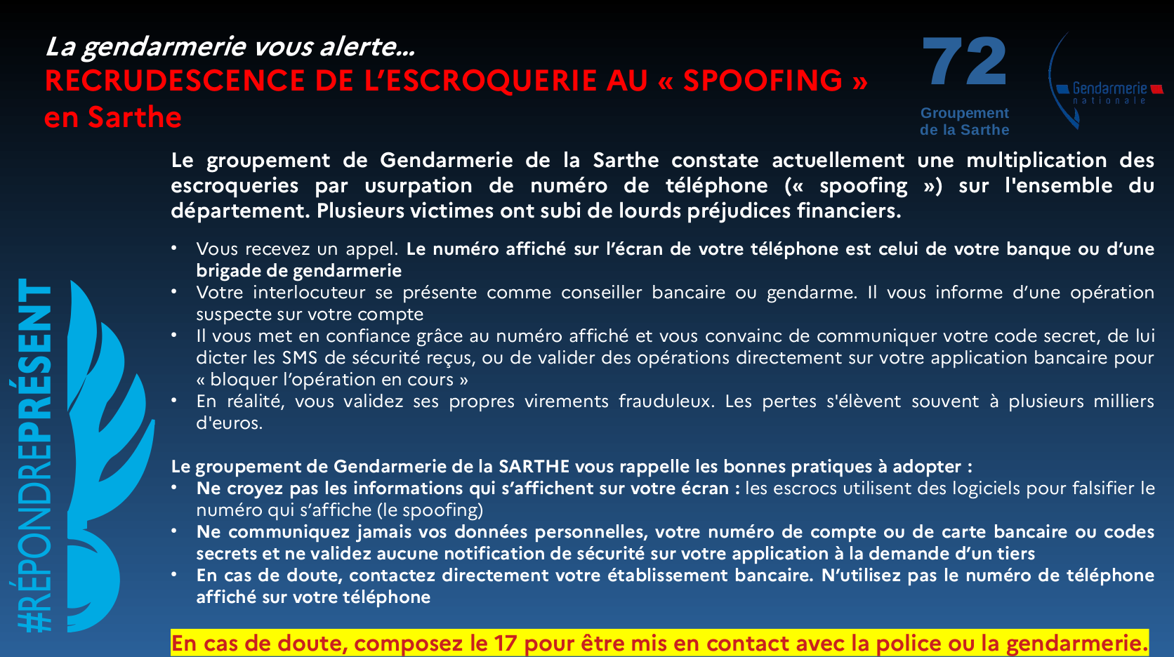 Alerte gendarmerie sept 2026